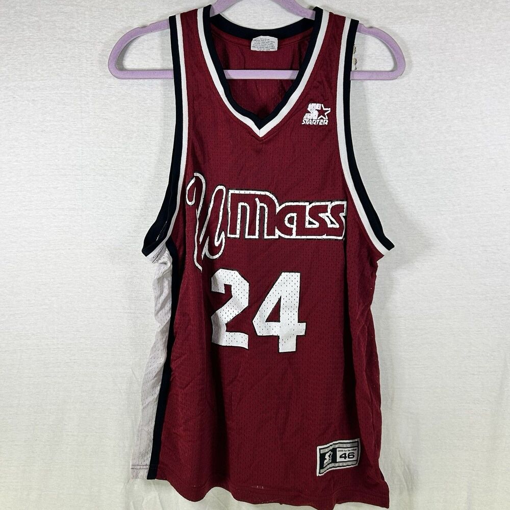 Vintage starter UMass Minutemen #24 Carmelo Travieso Jersey Men Size 46 Medium